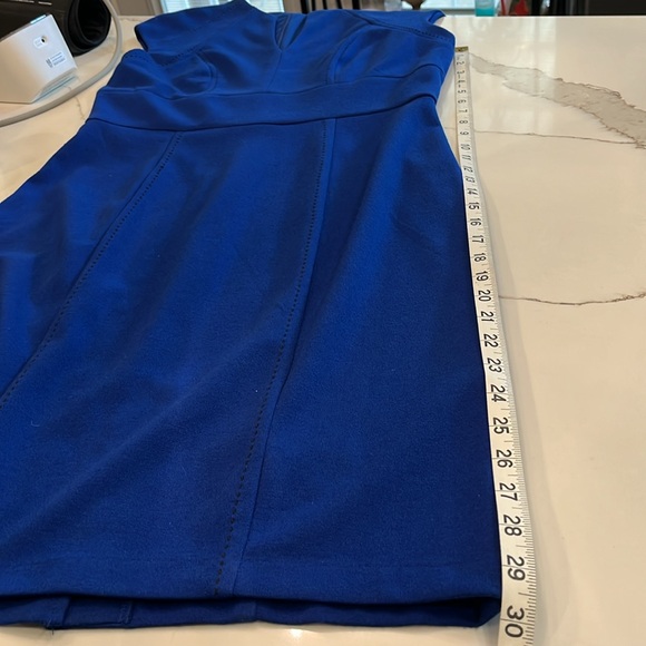 Sangria Royal Blue Sheath Dress V-neck Sleeveless 10P Top Stitching Details. - Picture 11 of 16